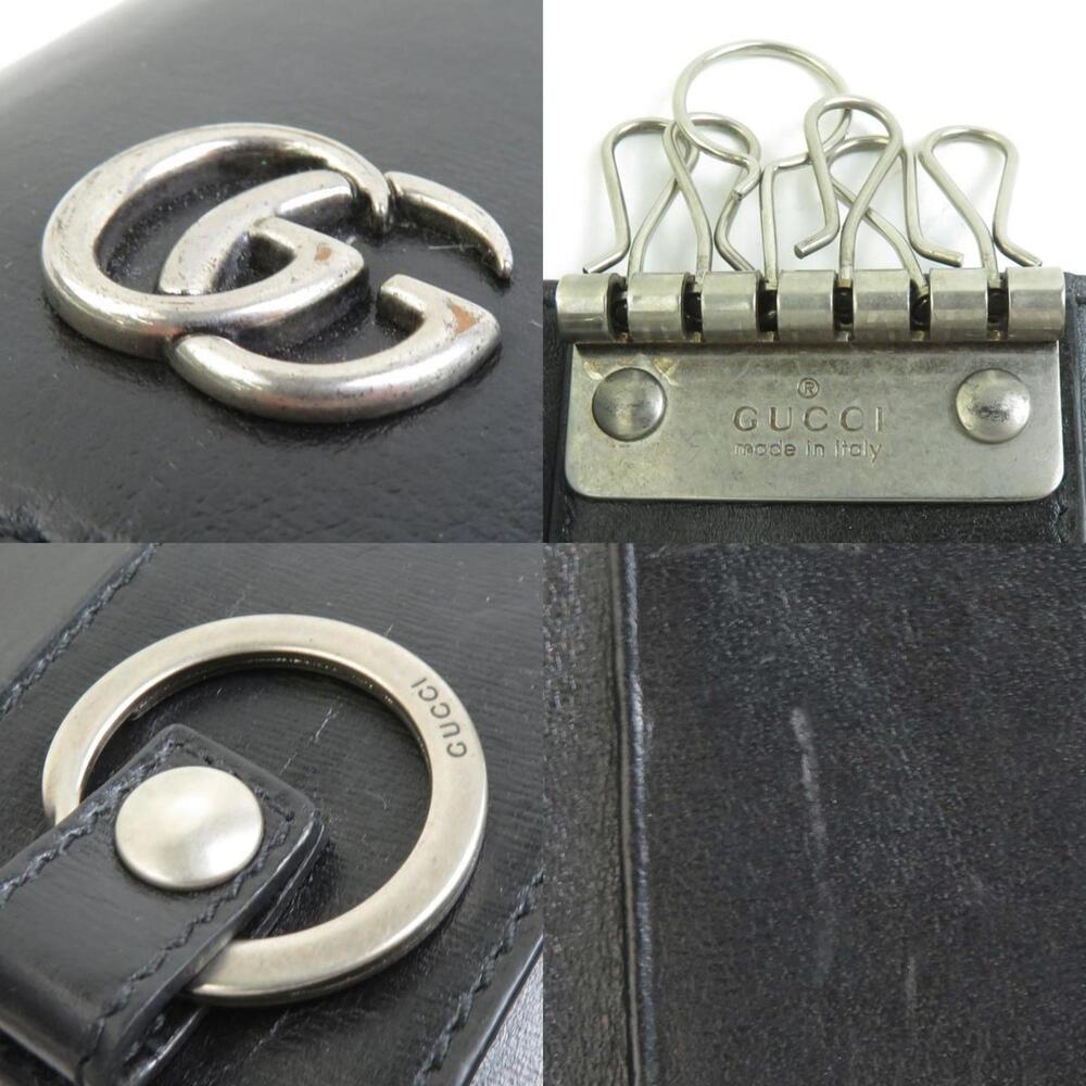 GUCCI Key Case Leather Black Men's Women's 435305 56107a - Picture 4 of 5